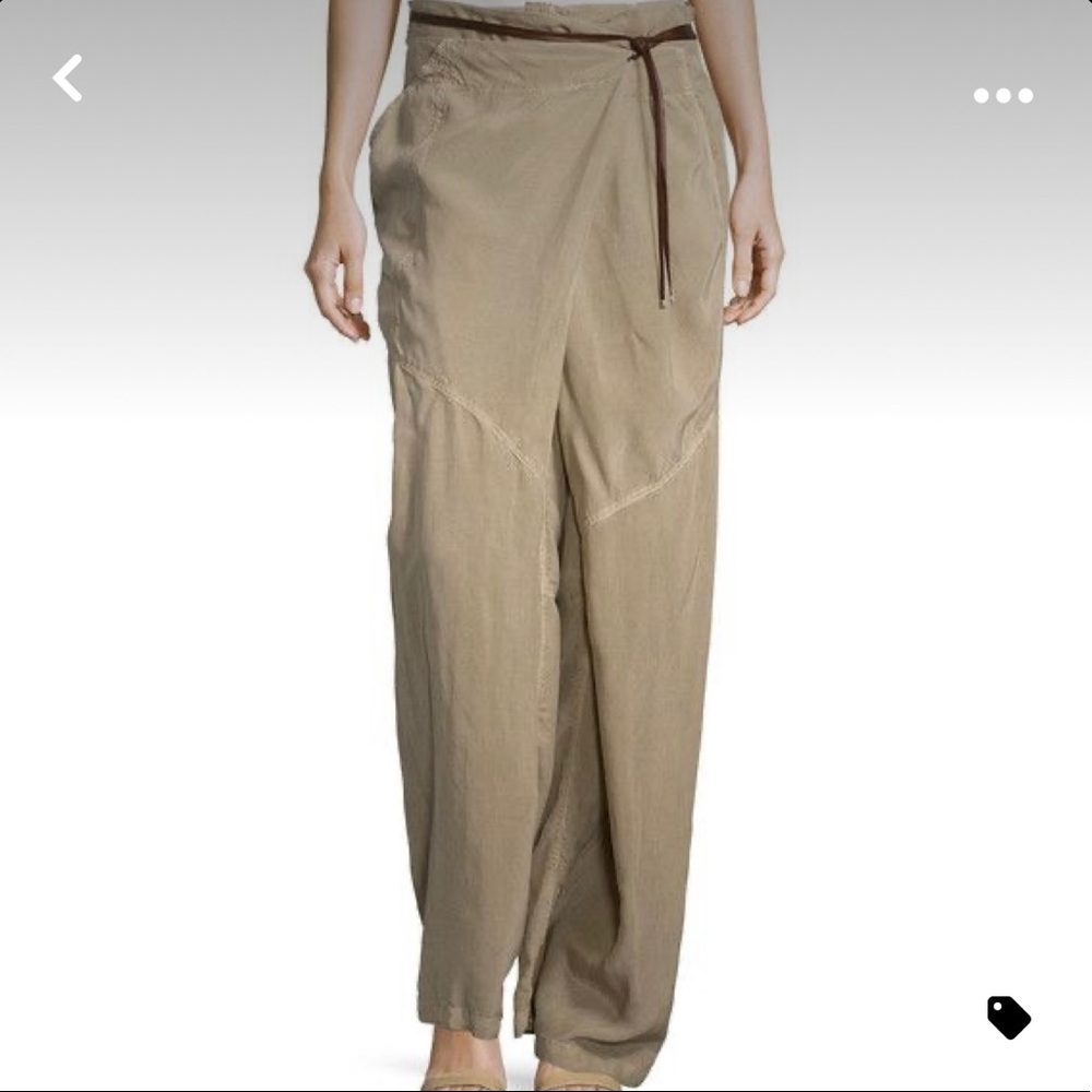 KAUFMANFRANCO Black Drape Front Wrap Around Pants (Black)